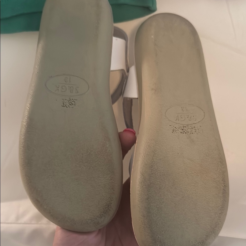 Salt Water White and Tan Sandals with Adjustable Straps - Picture 3 of 4